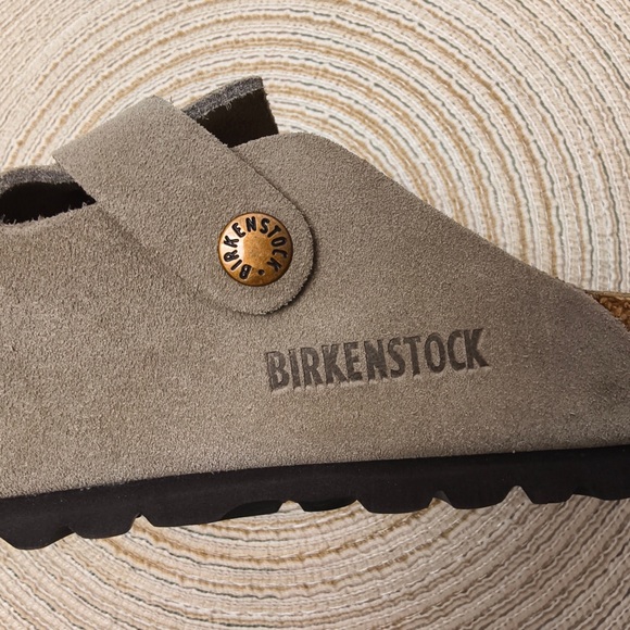 Birkenstock Boston Taupe Suede Clogs | Narrow Fit - Picture 6 of 6